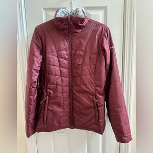 Columbia Women's Burgundy Softshell Jacket with Omni-heat.